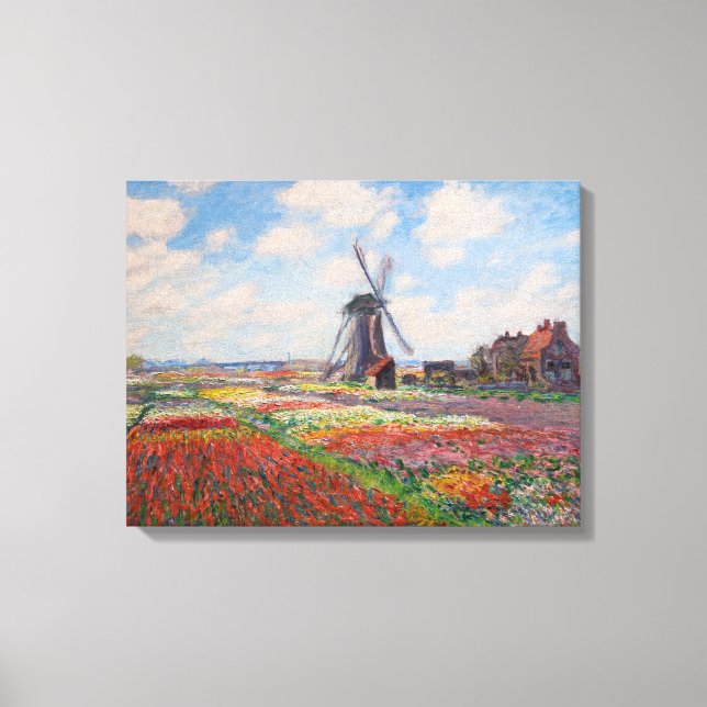 Toile Claude Monet - Champ de Tulipes en Hollande (Recto)