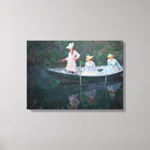 Toile Claude Monet - En Norvegienne Bateau à Giverny