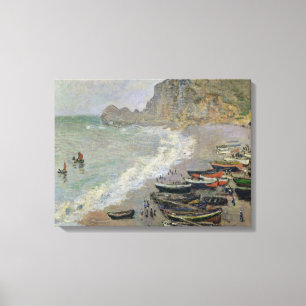 Toile Claude Monet   Etretat, plage et Porte d'Amont