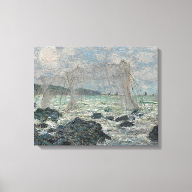 Toile Claude Monet - Filets de pêche à Pourville (Recto)