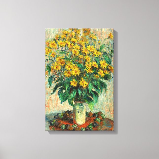 Toile Claude Monet - Fleurs de Topinambour (Recto)