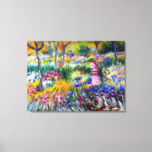 Toile Claude Monet : Iris Garden par Giverny
