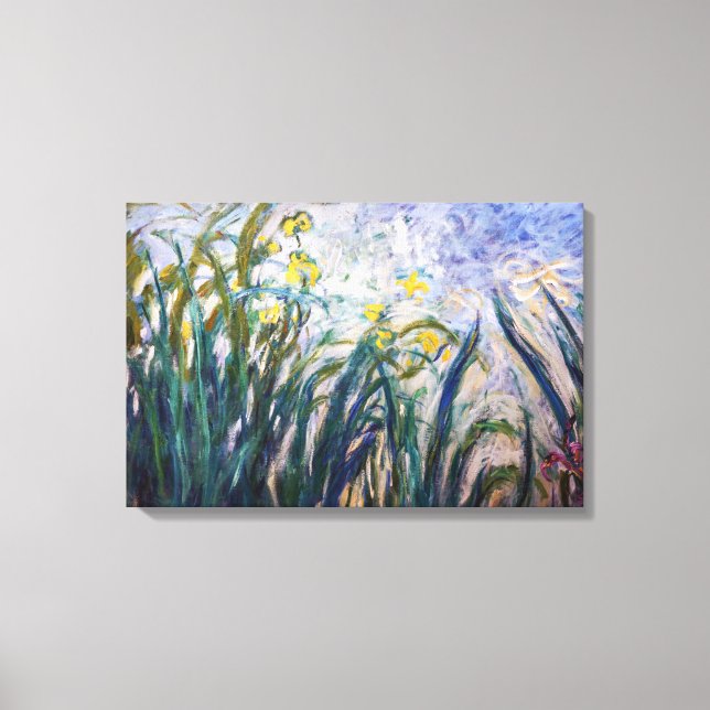 Toile Claude Monet - Iris jaunes et mauves (Recto)