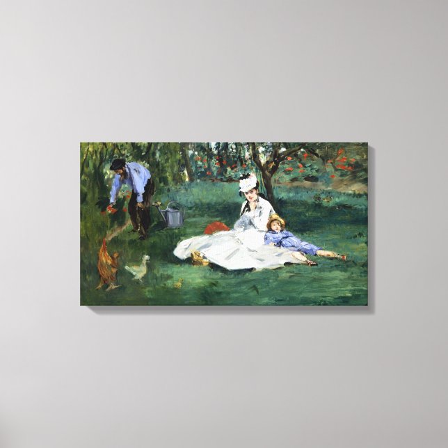 Toile Claude Monet La Famille Monet dans son jardin (Recto)