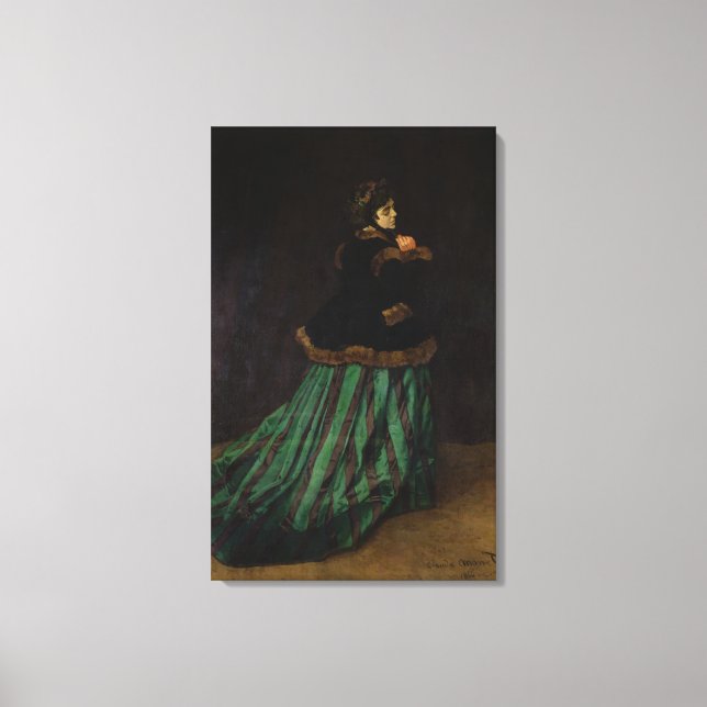 Toile Claude Monet | La Femme dans la robe verte, 1866 (Recto)