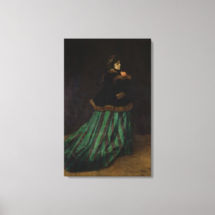 Toile Claude Monet   La Femme dans la robe verte, 1866