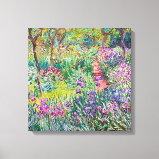 Toile Claude Monet - Le jardin d'iris à Giverny (Recto)