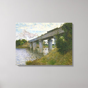 Toile Claude Monet Le pont ferroviaire à Argenteuil