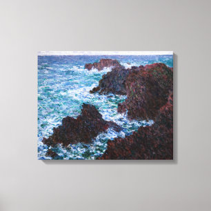 Toile Claude Monet - Les Rochers à Belle-Ile, Côte sauva