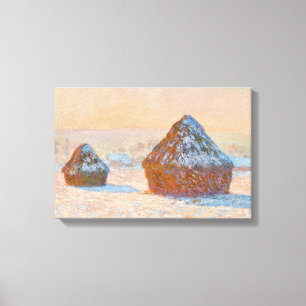 Toile Claude Monet - Meules, effet de neige, le matin