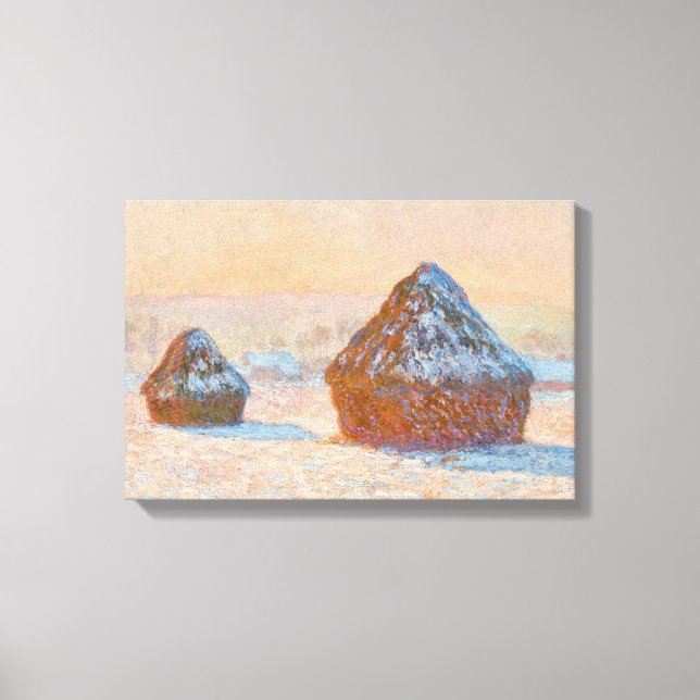 Toile Claude Monet - Meules, effet de neige, le matin (Recto)