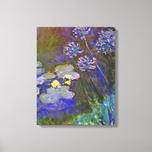 Toile Claude Monet Nymphéas Agapanthus Art Vintage