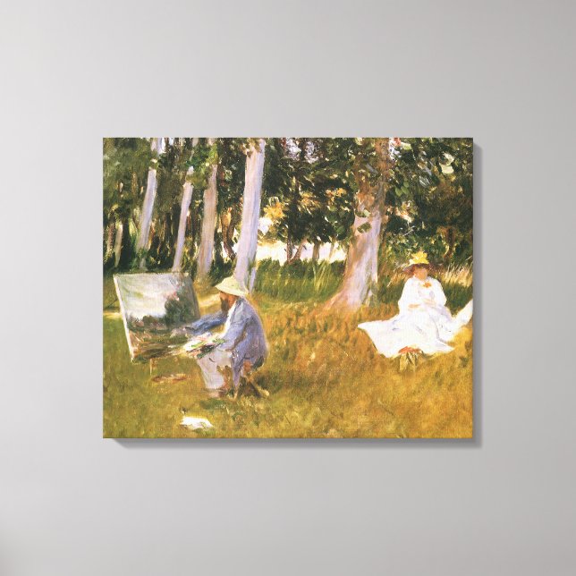 Toile Claude Monet peignant, Bordure d'un bois par Sarge (Recto)
