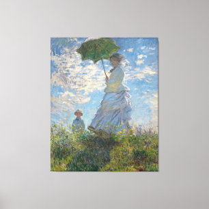 Toile Claude Monet Peinture de dame avec parasol