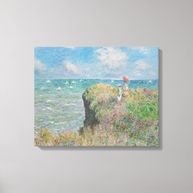 Toile Claude Monet - Promenade Cliff à Pourville (Recto)