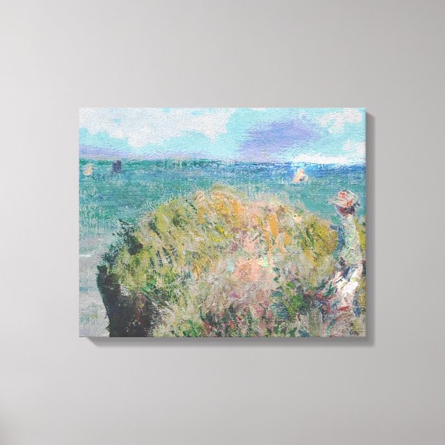 Toile Claude Monet : promenade Cliff à Pourville (Recto)