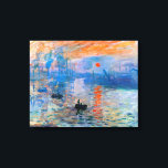 Toile Claude Monet Sunrise<br><div class="desc">Claude Monet "Sunrise" est un tableau célèbre qui a été créé en 1872. Il représente le soleil se levant sur le port du Havre, ville de France où est né Monet. Le tableau est connu pour ses couleurs vives et son atmosphère brumeuse, qui saisit la beauté et la tranquillité d'un...</div>