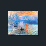 Toile Claude Monet Sunrise<br><div class="desc">Claude Monet "Sunrise" est un tableau célèbre qui a été créé en 1872. Il représente le soleil se levant sur le port du Havre, ville de France où est né Monet. Le tableau est connu pour ses couleurs vives et son atmosphère brumeuse, qui saisit la beauté et la tranquillité d'un...</div>