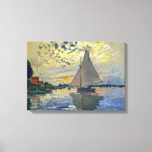 Toile Claude Monet - Voilier au Petit-Gennevilliers