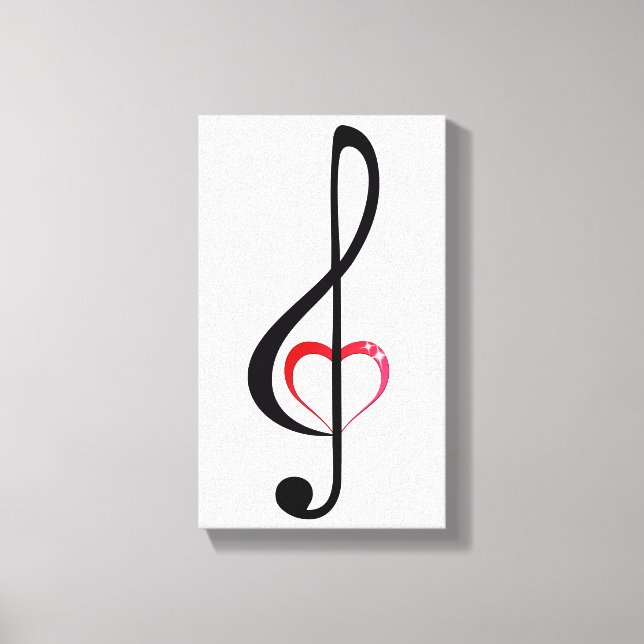 Toile Clé en fer avec coeur rose brillant (Recto)