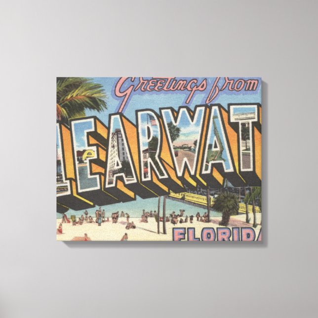 Toile Clearwater, Floride - Grandes Lettres Scènes 2 (Recto)