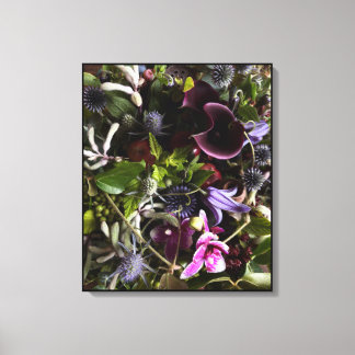 Toile Clematis & Blue Floral Botanical Canvas Art