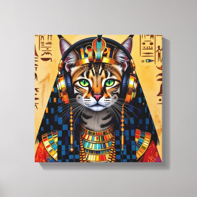 TOILE CLÉOPÂTRE REINE DU NIL-CHAT SERVAL 2 (Recto)