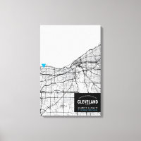 Cleveland, Ohio Plan de la ville + Marquer votre e