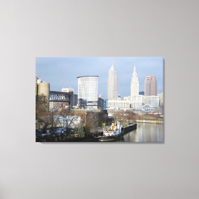 Toile Cleveland, Ohio (Vue sur la rivière) (Recto)