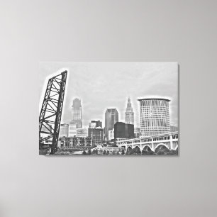 Toile Clic Cleveland River View Skyline