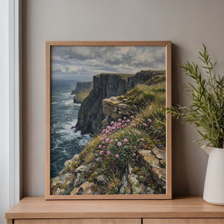 Toile Cliffs of Moher Sea Pinks Thrift Art