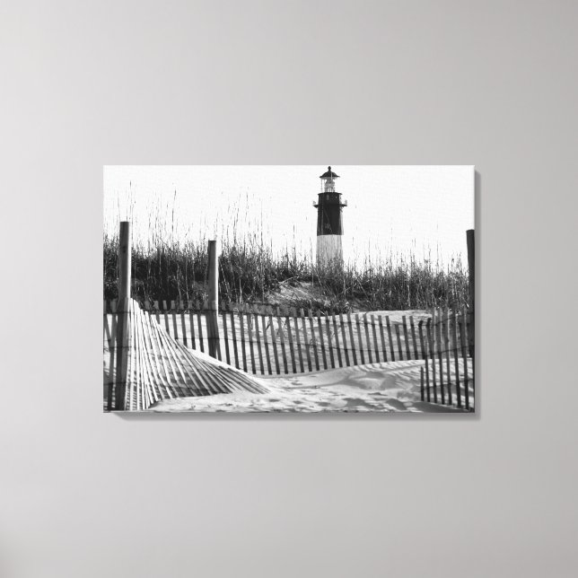 Toile Clôtures de plage et phare (Recto)