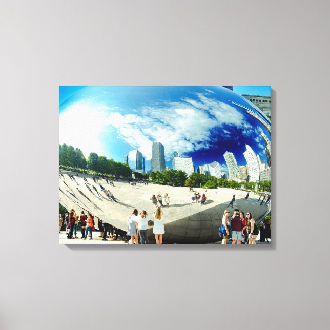 Toile Cloud Gate (The Bean) | Chicago en Couleurs Paysag (Recto)