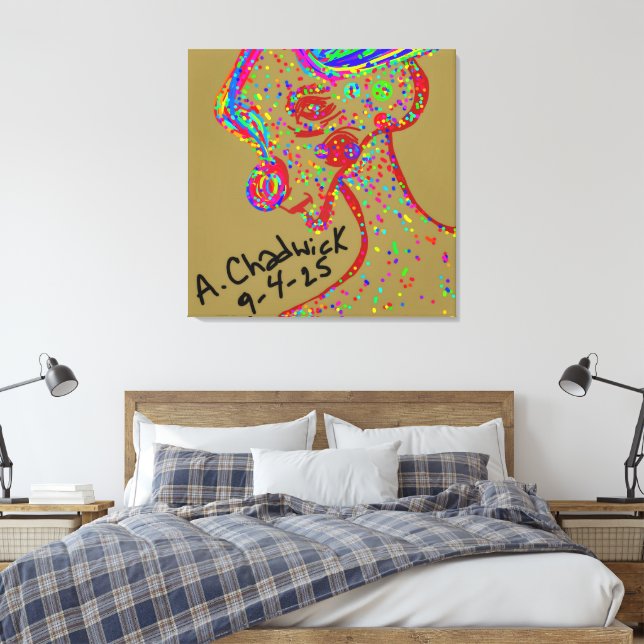 Toile Clown Reindeer Canvas Print (Insitu(Chambre))
