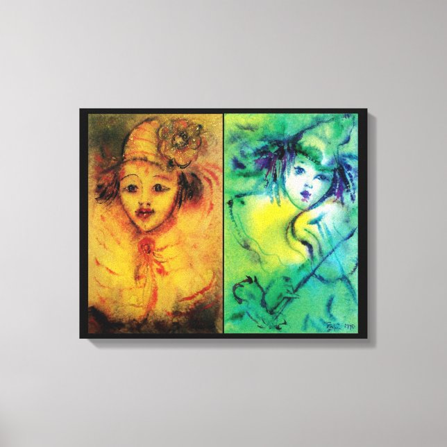 TOILE CLOWNS EN JAUNE ET VERT (Recto)