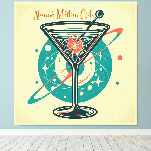 Toile Club Atomic Martini Espace Années 60 (Insitu (Plancher de Bois))