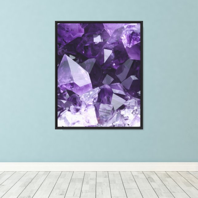 Toile Cluster de cristal de guérison d'améthyste (Insitu (Plancher de Bois))