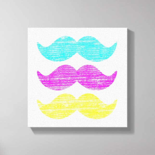 Toile CMY Mustaches (style presse-lettres) (Recto)