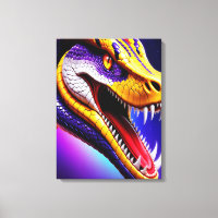Cobra rouge vif violet blanc et jaune écailles