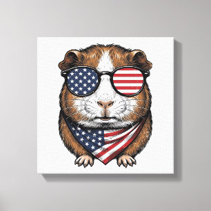 Toile Cochon d'Inde patriotique Gravure vintage