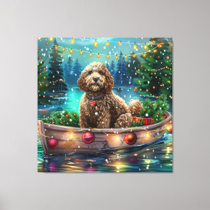 Toile Cockapoo Christmas Festive Voyage
