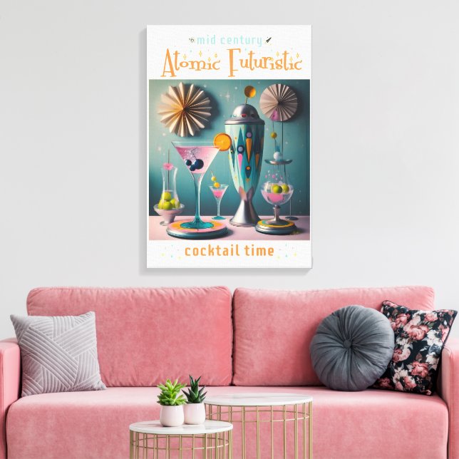 Toile Cocktail atomique futuriste du milieu du siècle (Insitu(Salon))