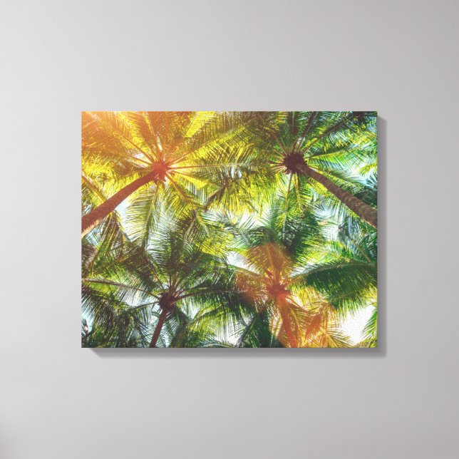 Toile Cocotiers palmiers sur la plage (Recto)