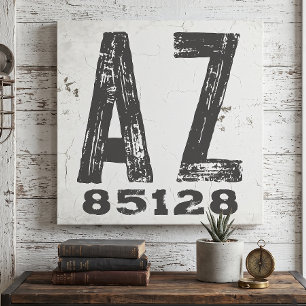 Toile Code Postal Rustique de Ferme d'Arizona