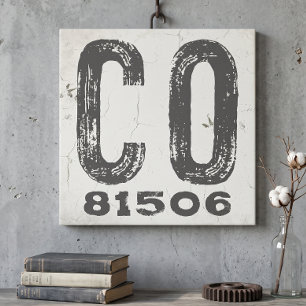 Toile Code Postal Rustique de Ferme du Colorado