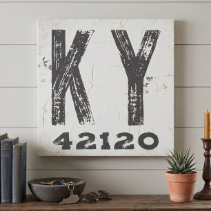 Toile Code Postal Rustique de Ferme du Kentucky
