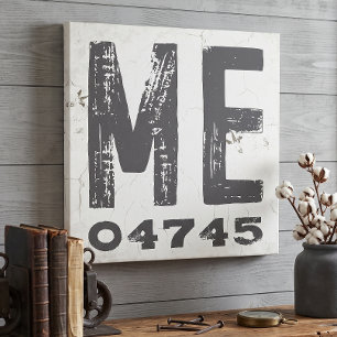 Toile Code Postal Rustique de Ferme du Maine