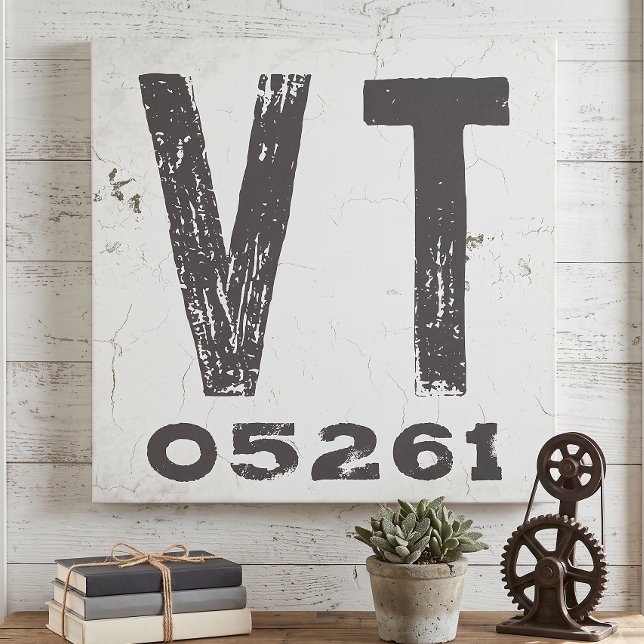 Toile Code Postal Rustique de Ferme du Vermont (Créateur téléchargé)