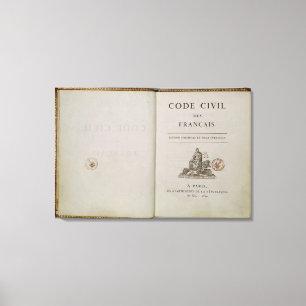 Toile Codez civil, ouvert au titlepage, 1804