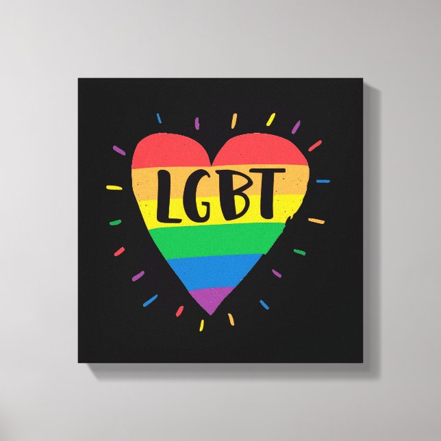 Toile Coeur arc-en-ciel LGBT (Recto)